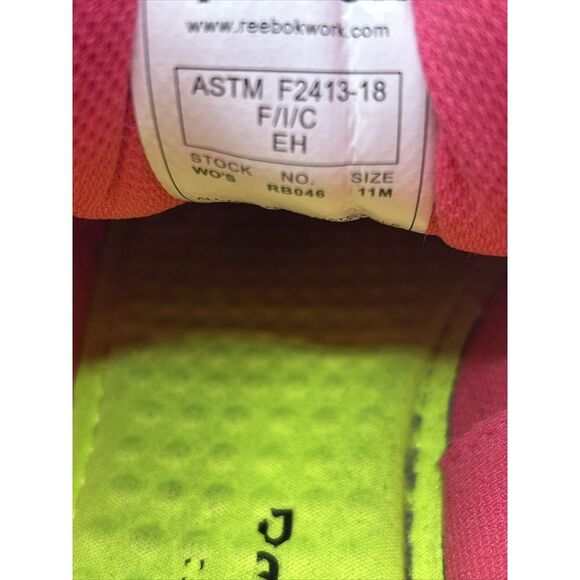 Reebok Sublite Alloy Toe Work Shoes Men's 11 Women's 12 Navy With Pink Trim - Picture 12 of 16